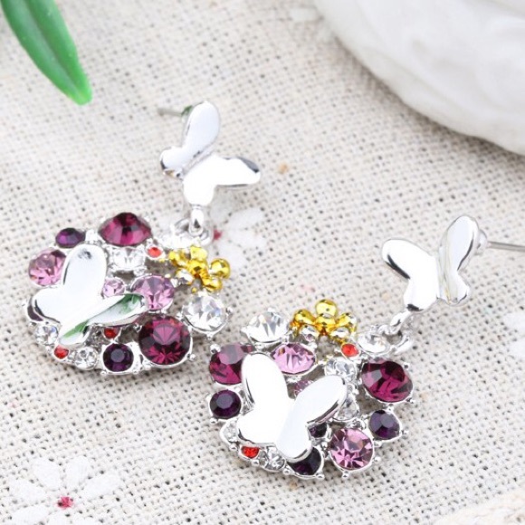 Crystal butterfly earrings