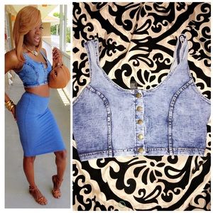 Jean crop top