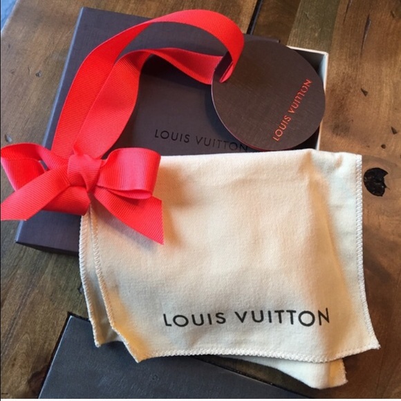 Louis Vuitton box, ribbon, dust bag