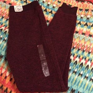 Maroon sweater leggings