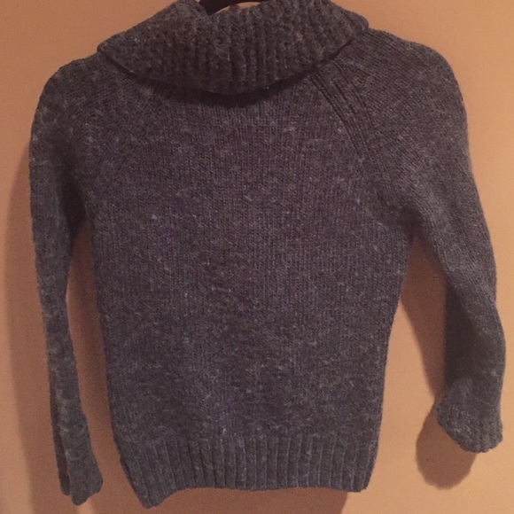 Gray Heavy V/Cowlneck Sweater - Picture 3 of 4