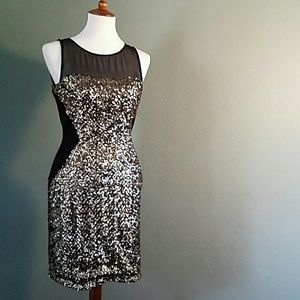 Aidan Mattox Gold Sequin Dress