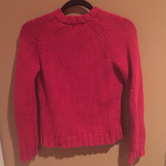 Red V Neck Sweater with Ties - Picture 3 of 3