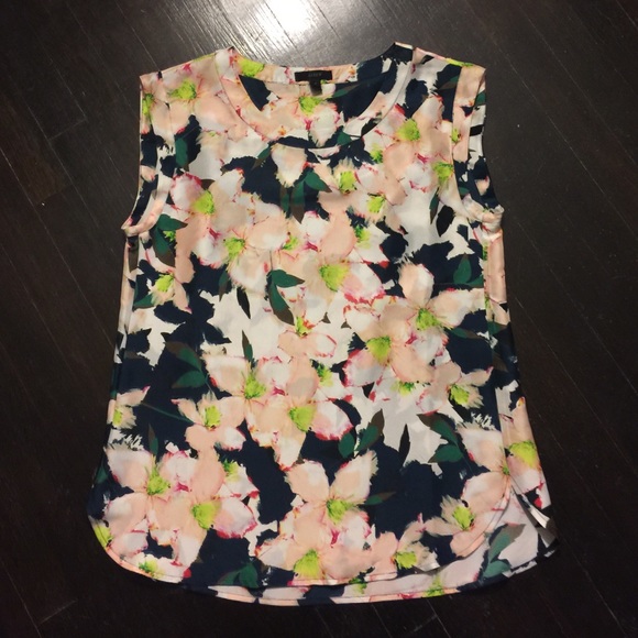 J. Crew Sleeveless Print Blouse