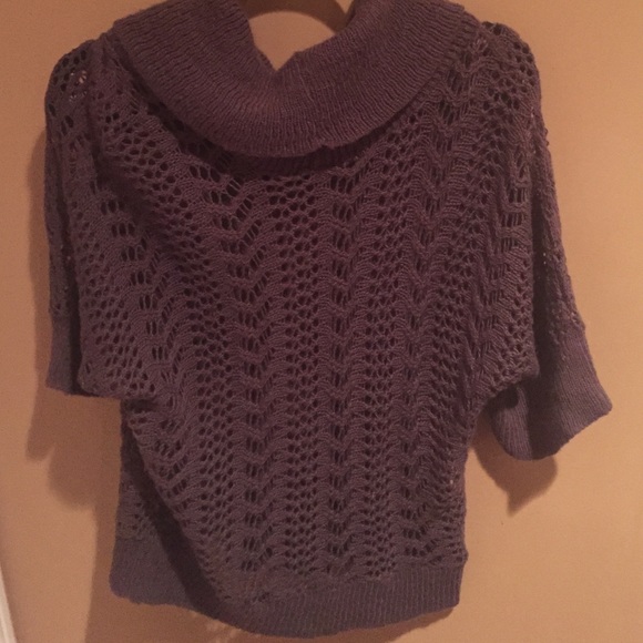 Brown Open Knit Quarter Sleeve Sweater - Picture 3 of 3