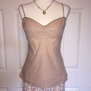 Tan and cream small checkered cami