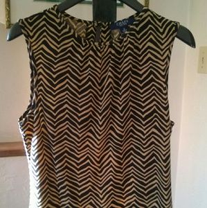 Silk, patterned, sleeveless top