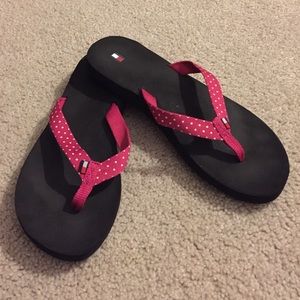 Pink Polka Dot Tommy Hilfiger Flip Flops