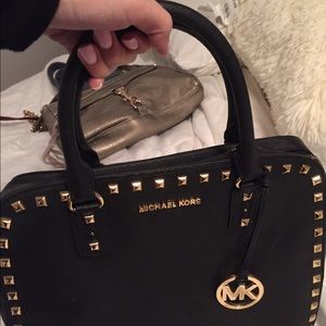 Michael Kors black studded handbag