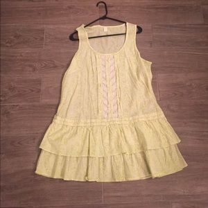Anthropologie Dress in Light Green and Creme
