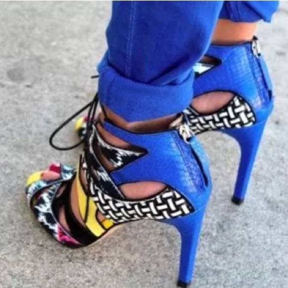 ZARA MULTICOLOR HIGH HEEL SANDAL - Picture 2 of 4