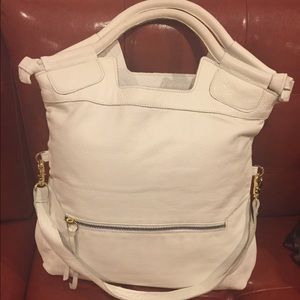 White leather barely used handbag