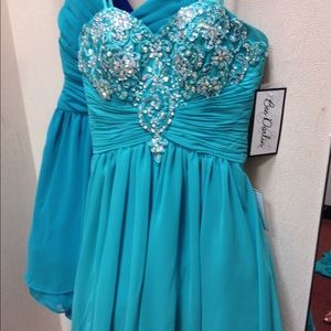 turquoise mini dress