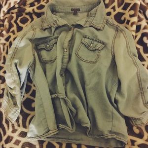 Light denim button up