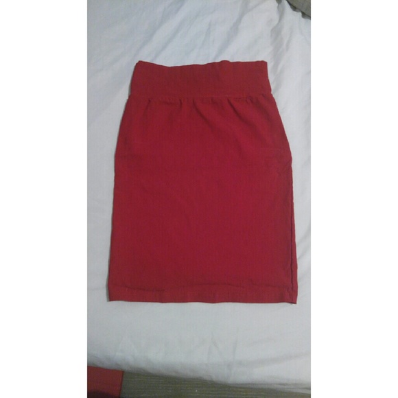 Red pencil skirt