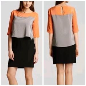 $348 BCBG tangelo mara color block dress XS 0 2
