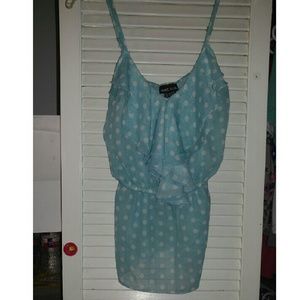 Polka dot sheer chifon tank