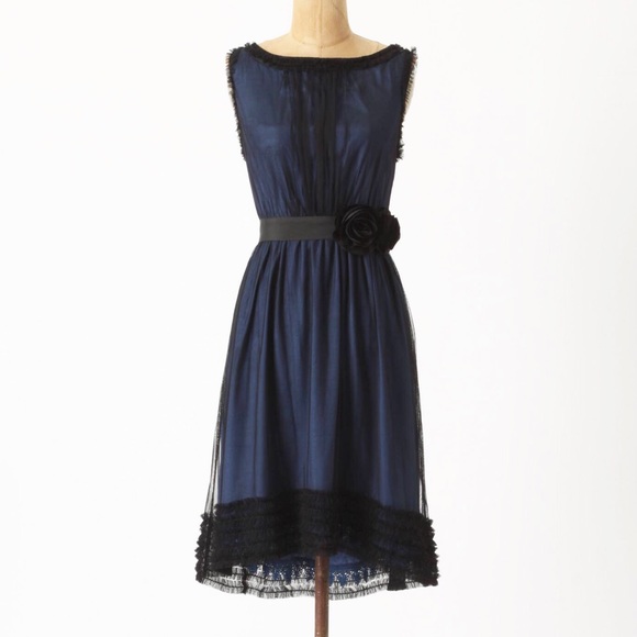 Anthropologie Dresses & Skirts - Moulinette Soeurs blue dress with black overlay