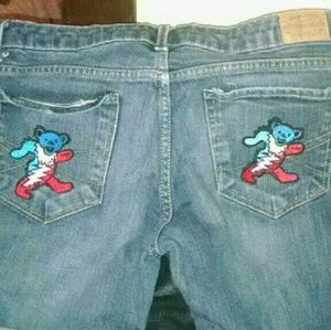 Recycled hippie Grateful Dead shorts