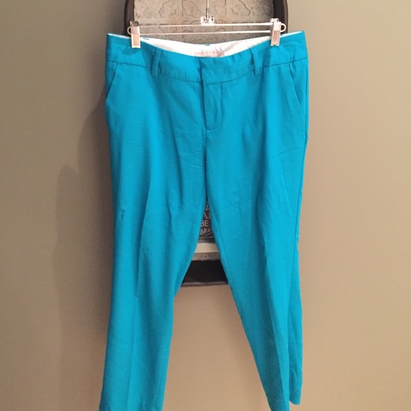 Banana Republic, teal, light flexible cotton Capri
