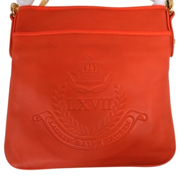 Ralph Lauren ORANGE Chatsworth Crossbody new