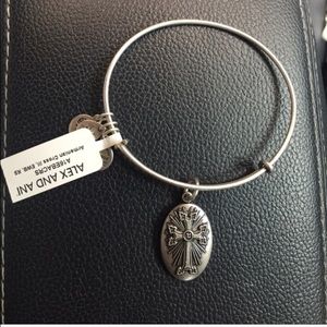 Silver cross Alex and Ani bangle