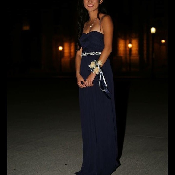 Navy City Triangles prom dress, only worn once - Picture 1 of 1