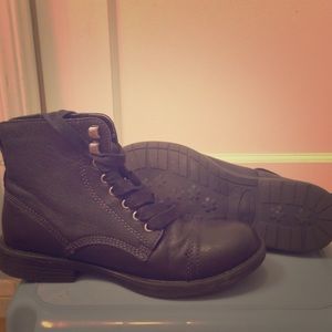 Black lace up combat boots