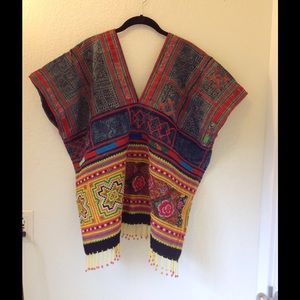 Antique hill tribe pattern top