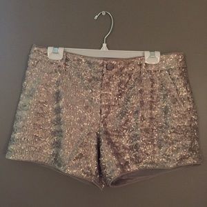 Silver Sequin Shorts