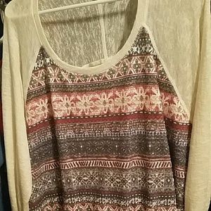Tribal print long sleeve shirt