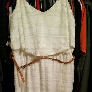 White midi dress