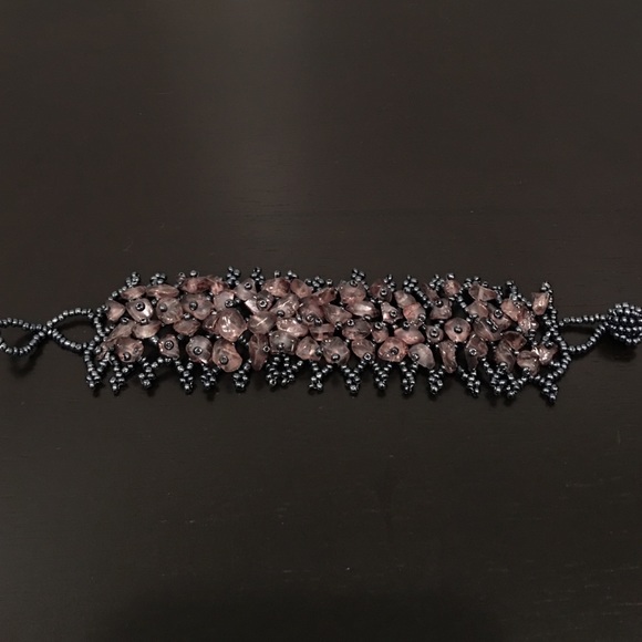 Two tone grey beaded bracelet