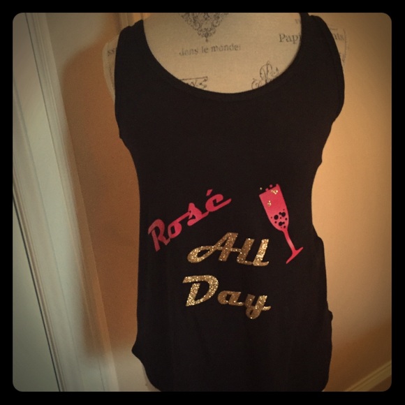Rose All Day black tank top - Size Small