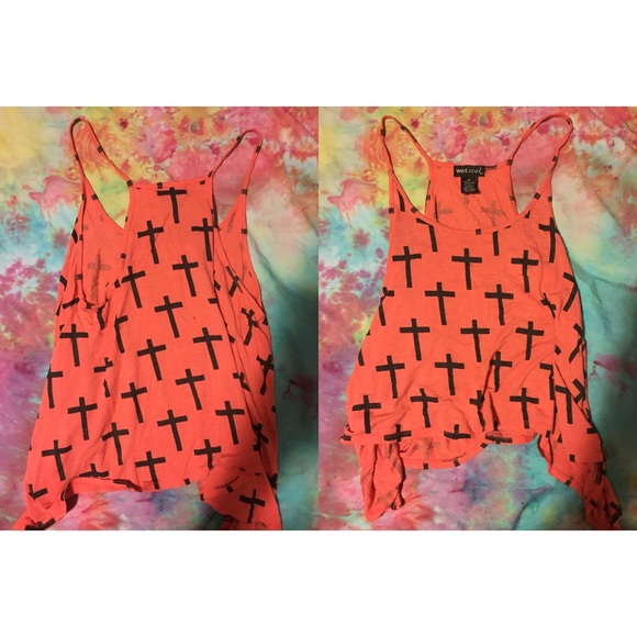 Cross Orange Tank Top
