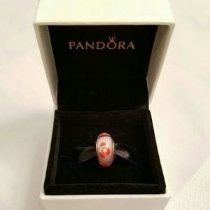 Authentic Pandora Red Flowers for You Murano Charm