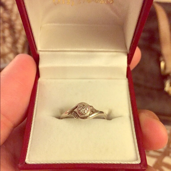 Zales Diamond accent sterling silver ring size 8