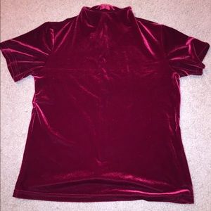 Velvet shortsleeve turtle neck