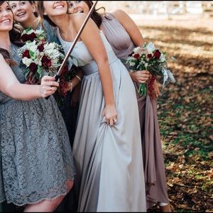 Vera Wang One Shoulder Dress With Sash