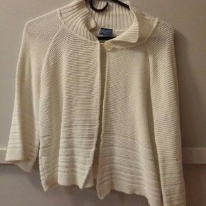 White one button sweater