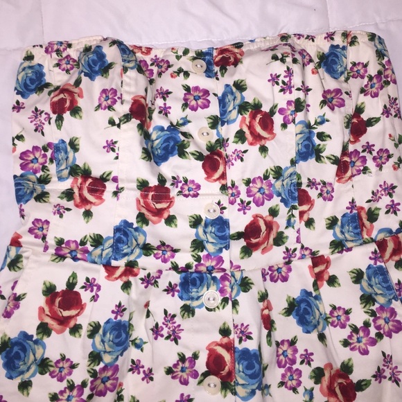 Strapless floral dress