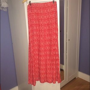 Red print Maxi Skirt