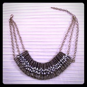 Boutique charcoal gray beaded necklace
