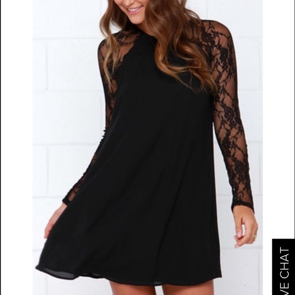 Lulus Dresses & Skirts - Lace in point black shift dress