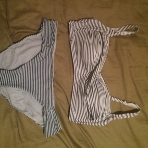 Bond Eye Twist Front Top and Bikini Bottom Striped