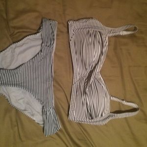 Bond Eye Twist Front Top and Bikini Bottom Striped