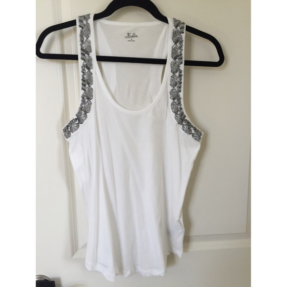 Madewell Tops - Like new Madewell beaded white tank