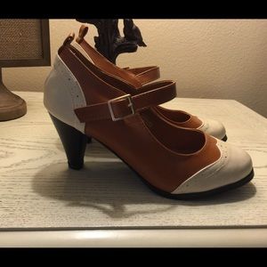 Chase and Chloe Mary Jane Wingtip Heels