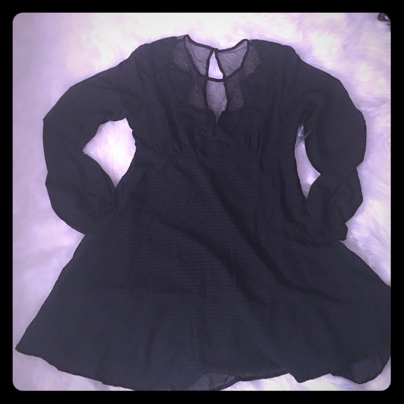 Free People Black Lace Dress Size 2 Flowy