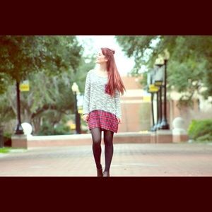 Boutique plaid sweater tunic dress